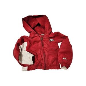 Kids Red Arkansas Razorbacks Zip Up Hooded‎ Jacket 24 Months